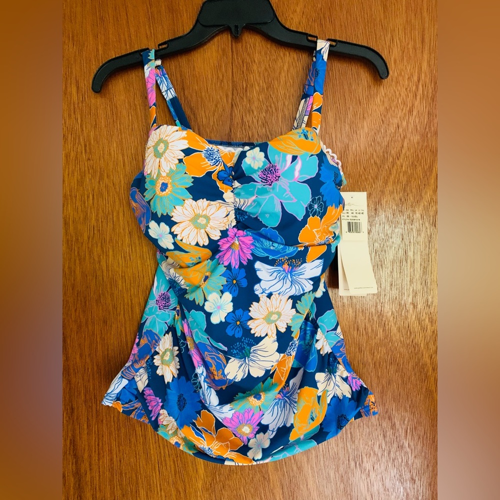 Profile By Gottex 2-Piece Swimsuit. Underwire Tankini Top 38D-Cup & Bottom Sz 14